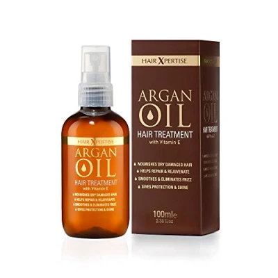 Image de Huile d&#039;argan marocaine Hair Xpertise Traitement pour cheveux abîmés Nourrit et hydrate les secs Répare, lisse redonne vie à vos cheveux. tous types de (100 ml)