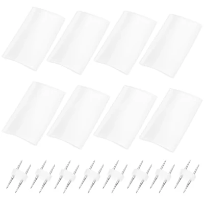 Image de LT Easiyl 8 Paires de Câbles Lumineux à 2 Fils Accessoire d&#039;installation Coupleur avec Manchon Thermorétractable Connecteurs Bande Lumineuse LED RVB Broches pour Guirlandes Lumineuses 13mm