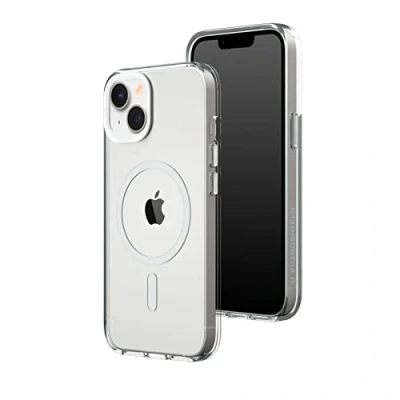 Image de RhinoShield Coque Clear Compatible avec Magsafe pour [iPhone 14/13] Force magnétique supérieure, Haute Transparence et résiste au jaunissement. Personnalisable Blanc Contour objectifs Photo