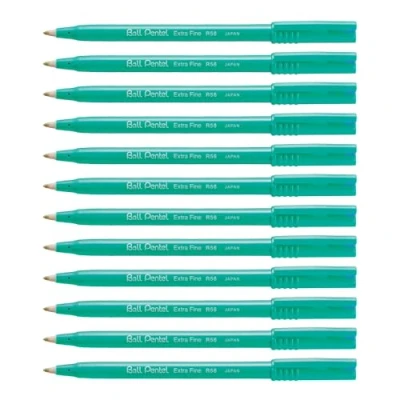 Image de Pentel R56 C Lot de 12 Feutres à bille pointe 0,6 mm Bleu