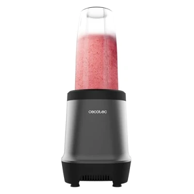 Image de Cecotec Blender individuel Nutriblender Fusion, Puissance 1000 W, 6 Lames avec Revêtement en Titane Noir, Smoothies, Milk shakes et Jus, 2 Bouteilles portables de 900 500 ml, Broie Glace