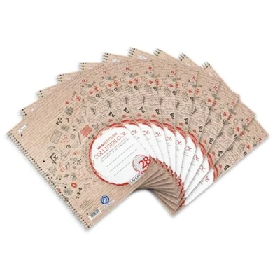 Image de Landré 400146724 Lot de 10 blocs papier recyclé Format A4 quadrillé 80 pages Linéature 28 Rouge