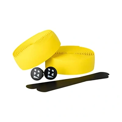 Image de URBAN ZWEIRAD Guidoline pour vélo résistante à la déchirure, bouchons d&#039;extrémité et Bandes adhésives incluses antidérapante facile poser 200 cm x 3 (élastique, jaune)