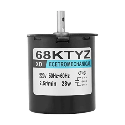 Image de Moteur Electrique Synchrone à Engrenages Aimant Permanent CW/CCW 68KTYZ AC 220V pour Générateur DIY (2.5RPM)