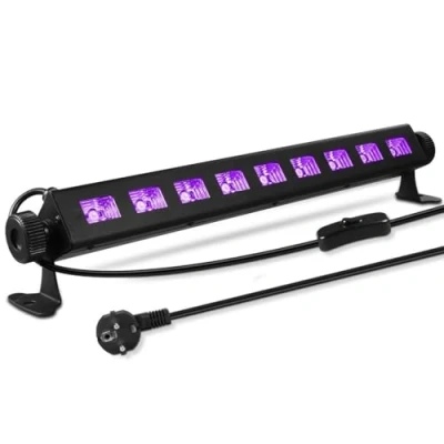 Image de Barre Néon UV Beestar UVLINE à LEDs 9x3W ,IP44, effet surnaturel lorsque la lumière noire se reflète sur des tissus blanc