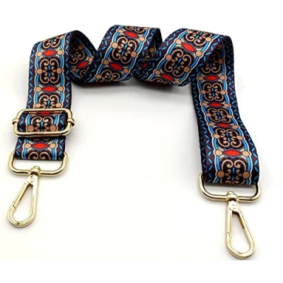 Image de Bandouliere de Rechange Sac Reglable Bleu, Sangle a Main Remplacement, Universelles mit Boucle Dore pour Femme à Main, Bandoulière, 9