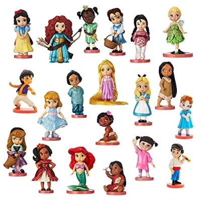 Image de Disney Store Princess Mega Ensemble de figurines Animators Collection, 20 pièces, personnages sur la base, comprend Aurora, Moana et plus encore, convient aux enfants 3 ans