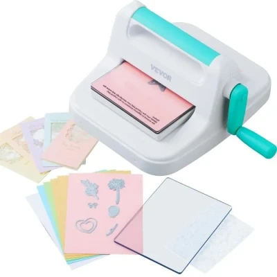 Image de VEVOR Machine de Découpe et Gaufrage Manuelle Ouverture 160 mm à Découper Embosser 8 Matrices Classeur A6 Papier Cartonné A5 Kit Débutant Scrapbooking pour Décoration Album Cartes Artisanat