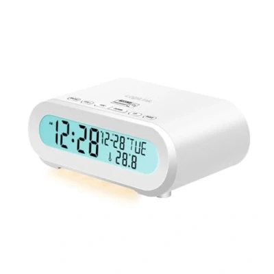 Image de Logilink SC0121W Radio réveil, Affichage de la température et l&#039;humidité, minuterie d&#039;endormissement, avec Port USB pour recharger par Exemple téléphone Portable/Tablette/liseuse