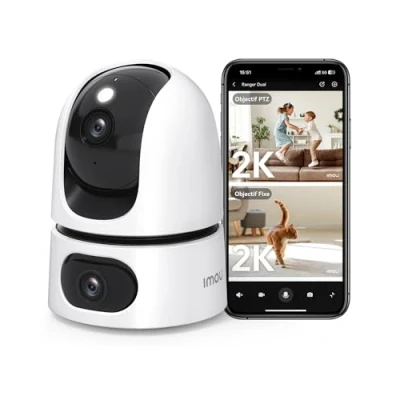 Image de Imou 3K(3MP+3MP) Caméra Surveillance WiFi Intérieure à Double Objectif, 360 avec AI Détection de Personne/Animal/Son, Suivi Automatique, Vision Nocturne Couleur,Audio Bidirectionnel,Mode Privé