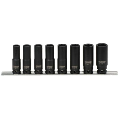 Image de KS Tools 515.0648 Jeu de douilles longues à chocs sur rail 3/8&quot; 8 pièces