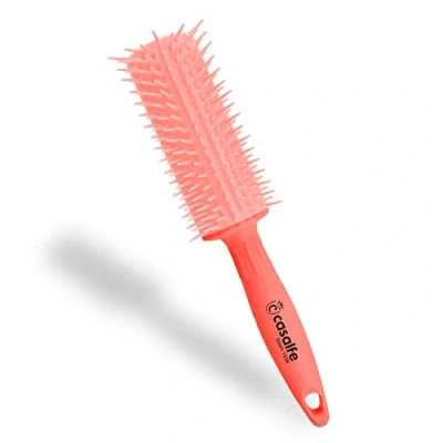 Image de Brosse PRO Curly anti traction pour cheveux bouclés/rebelles à avec pointes flexibles et nano texturées Prévient la rupture des Rose Casalfe