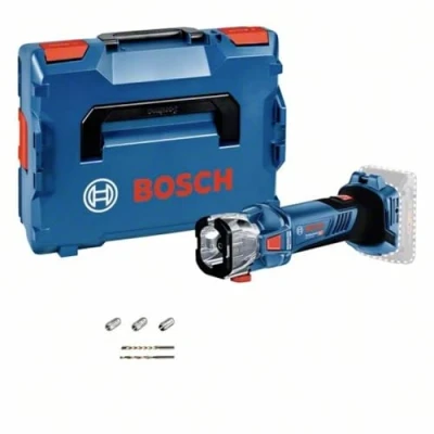 Image de Bosch Professional 18V System outil rotatif sans fil GCU 30 (moteur charbon 000 tr/min, 3 pinces, adaptateur d’aspiration, 1 mèche hélicoïdale, foret polyvalent, dans L BOXX)