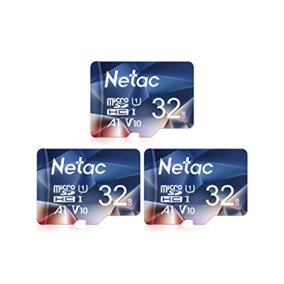 Image de Netac 32G Lot de 3 Cartes mémoire A1, U1, C10, V10, FHD, 600X, UHS I Vitesse jusqu&#039;à 90/10 Mo/Sec (R/W) Micro SD Card pour téléphone, caméscope, Switch, GoPro Pablet