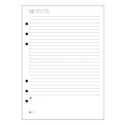 Image de Miquelrius Recharge Agenda Annuel 2024 intégral, Jour Page, Plus 155 x 213 mm (similaire A5), Catalan, Portugais et Anglais