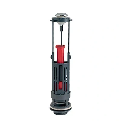 Image de Wirquin 10723673 Mécanisme chasse d&#039;eau wc double avec bouton poussoir à étrier One, gris