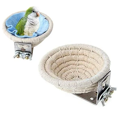 Image de MEISO Nid d&#039;élevage en corde de coton pour perruche, calopsitte, conure, canari, pinson, inséparable et petit perroquet