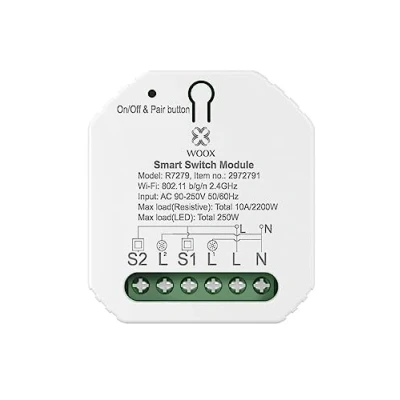 Image de Woox Module de commutateur intelligent 2 canaux WiFi 2.4GHz Smart Switch gang