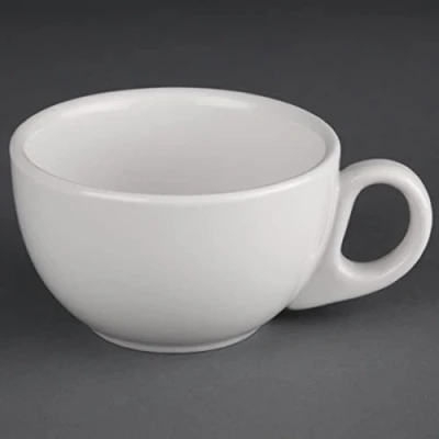 Image de Olympia Athena Tasses empilables 228ml (lot de 24), porcelaine blanche, résistantes aux éclats, compatibles avec la soucoupe CC202, passent au micro ondes/lave vaisselle, CC201