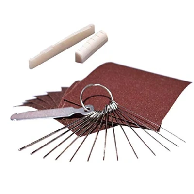 Image de LGEGE Outils de guitare acoustique limes pour sillet en papier sablé Chevalet Selle et écrou 13 aiguilles tailles différentes avec circulaire