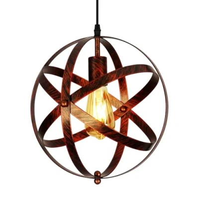 Image de Comely Lampe Suspension Vintage, Retro Lustre Plafonniers, E27 Industrielle Éclairage de Plafond, Luminaire en Métal pour Restaurant Bar Salle à Manger 30cm