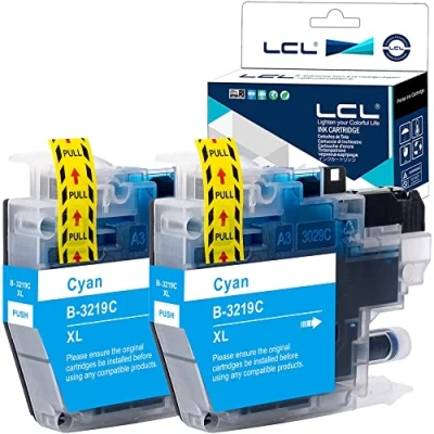Image de LCL Cartouche d&#039;encre Compatible LC 3219 LC3219 3219XL LC3219XL 3219XLC LC3219XLC (2 Pack Cyan) Remplacement pour Brother MFC J5330DW J5830DW J6530DW J6535DW J6930DW