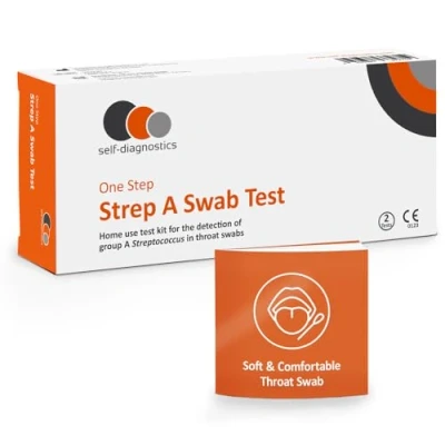 Image de 2x self diagnostics Strep A Test rapide des streptocoques avec prélèvement de gorge Solution à domicile pour la détection du groupe