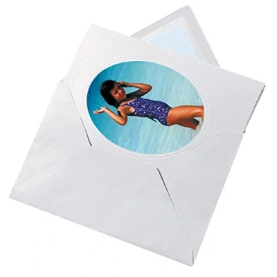 Image de folia 100300 Passe partout grainé avec 3 cartes (220 g/m²) et enveloppes, blanc, environ 11 x 18 cm, idéal pour invitations, de vœux ou