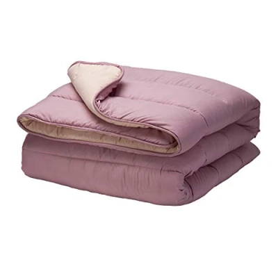 Image de Pikolin Home Couette Berceau en Fibre Creuse Siliconée Ecolofil, 300g pour Toutes Les Saisons, Confort Durable, Lavable Machine, Marque Européenne 100 x 120 cm, Mauve/Blanc