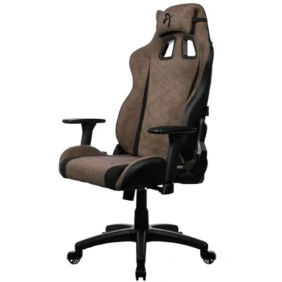 Image de Arozzi Avanti Soft Fabric Durable Upholstery Ergonomic Office and Gaming Chair with High Level Features Like 3D Armrests a Pro Mechanism Along Neck &amp; Lumbar Support Pillows Brown