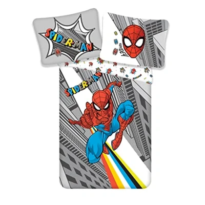 Image de Jerry Fabrics Marvel Spiderman Lot de 2 draps en Lin pièces Taille : 140 x 200 cm, 70 90 100% Coton, Multicolore