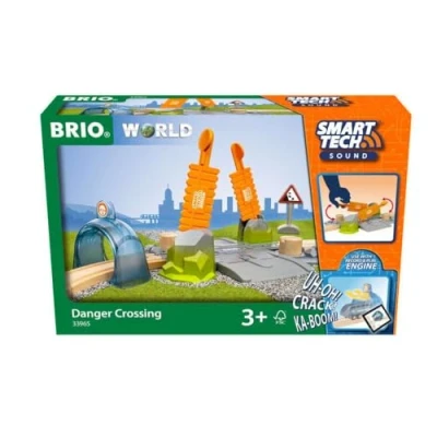 Image de Brio World 33965 Passage à Niveau Smart Tech Sound Accessoire pour Circuit de Train en Bois Actions Jeu STEM Jouet garçons et Filles dès 3 Ans