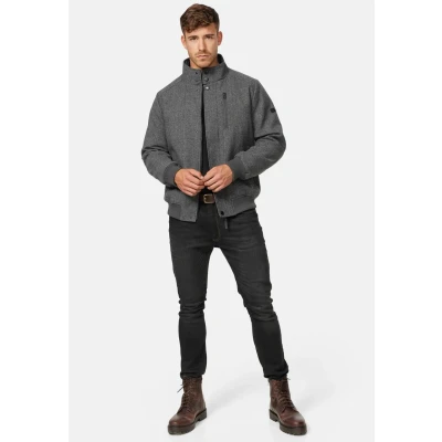 Image de Indicode Jeans BOB Veste misaison, Homme, Taille: Small, Mini herringbone grey