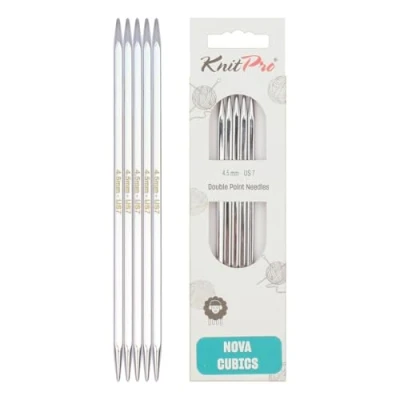 Image de KnitPro 20 cm x 4,5 mm Nova Cubics Aiguilles à Double Pointe en Laiton Brillant