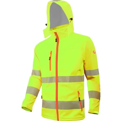 Image de ACE Neon Lite Veste de sécurité softshell avec réflecteurs et capuche amovible EN ISO 20471 Jaune XXL