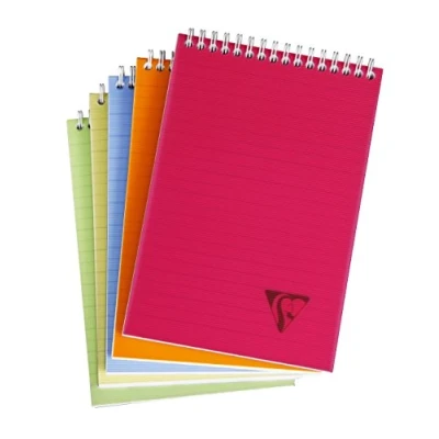 Image de Clairefontaine 328635C Collection Linicolor Fresh Un Bloc à Spirale A4 21x29,7 cm 160 Pages Détachables Petits Carreaux Papier Blanc 90 g Couverture Polypro Transparent Couleur Aléatoire