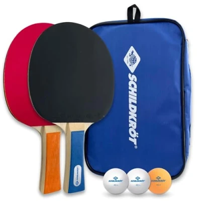 Image de Set de tennis table Hobby pour 2 joueurs: raquettes, 3 balles intégrées dans une pochette transport Schildkröt