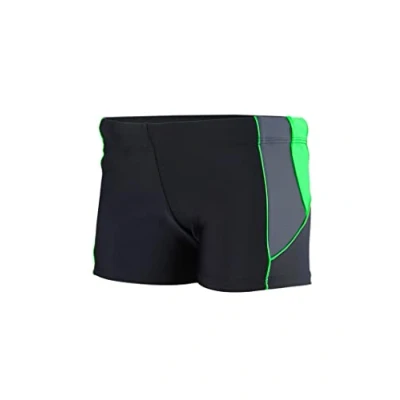 Image de Aquarti Maillot de Bain avec Insert Contrasté Boxer Natation pour Garçon, Nior/Graphite/Bleu, 152
