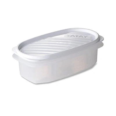 Image de TATAY Boîte Alimentaire, Hermétique, 0.5 L Capacité, Couvercle à pression flexible, sans BPA, passe au Micro ondes et Lave vaisselle, Blanc. Dimensions : 18,4 x 9,7 6,1 cm