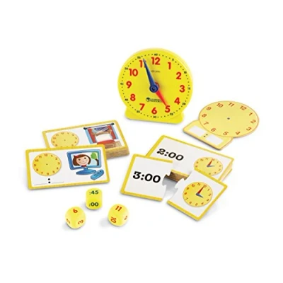 Image de Learning Resources Kit d&#039;activités pour apprendre l&#039;heure, horloge enfant, ressources maternelle, timer enfant apprentissage, time timer, 5+, 25,7 x 20,6 6,4