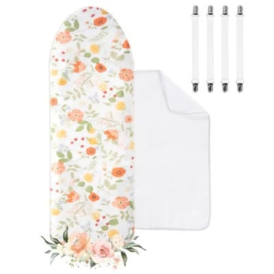 Image de Housse de Table à Repasser, Planche Repasser 100% Coton, Turbo, épaisse, Convient pour 110 125 x 30 42 cm avec Serviette