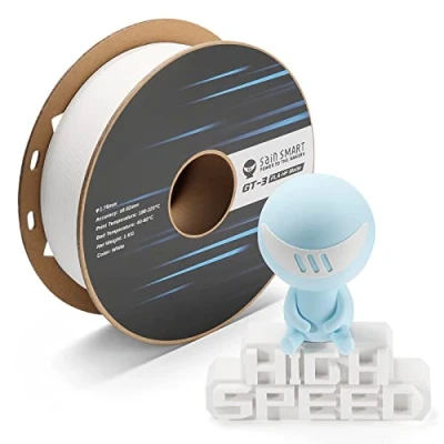 Image de SainSmart GT 3 filament PLA mat 1,75 mm, jusqu&#039;à 500 mm/s, impression rapide, de haute qualité, bobine 1 kg, précision dimensionnelle +/ 0,02 blanc