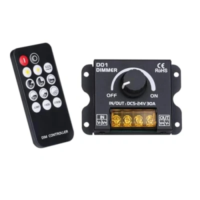 Image de BENLUN DC 5V 24V 30A Bande LED Dimmer contrôleurs avec ON/Off Interrupteur bouton télécommande pour COB 5050 2835 Strip Lights Ajuster la luminosité