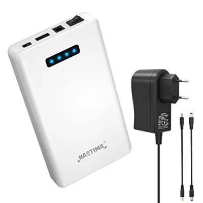 Image de NASTIMA Pack Batterie Lithium ION 12V 5200mAh Power Bank avec Double Sortie 9V DC et 5V USB pour Les Bandes LED, Rubans Lumineux, Caméras de Vidéosurveillance, etc, Chargeur
