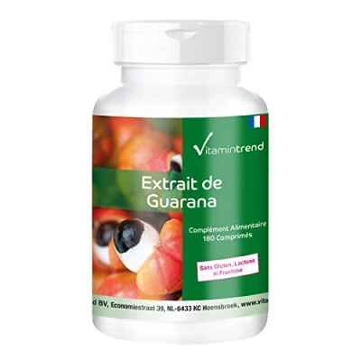 Image de Extrait de Guarana 1200mg graines 4 fois concentré Végan ! POUR 6 MOIS 180 comprimés Flacon avantageux Vitamintrend®