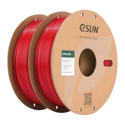 Image de eSUN Filament PLA+ 1.75mm, 3D Imprimante Haute Vitesse Précision Dimensionnelle +/ 0.03mm, 1 KG par Bobine, 2 Bobines de PLA Plus Rapide pour Imprimantes,Rouge Foncé