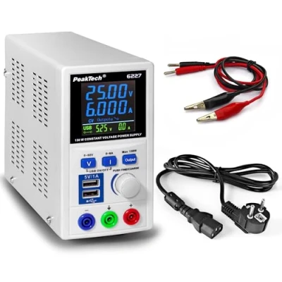Image de PeakTech P 6227 DC Switching Power Supply 0 60 V/ 6 A with Color LCD &amp; 2 x USB