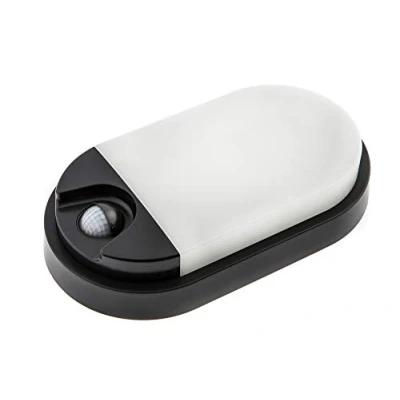 Image de HUBER Lampe murale LED ovale avec détecteur de mouvement 140 10 W, 800 lm I IP54 Éclairage extérieur Applique intérieure Anthracite
