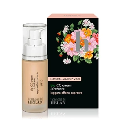 Image de Helan Natural, Moisturising and Lightweight CC Cream with Facial Sun Protection SPF 10 Hyaluronic Acid, Light Mattifying Effect Foundation, Luminous Uniform Make Up Women&#039;s Makeup, 30 ml