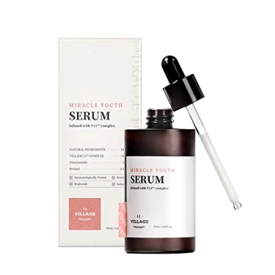 Image de [VILLAGE 11 FACTORY] MIRACLE YOUTH SERUM (50ml) Soin corée Sérum Premium au Rétinol &amp; Niacinamide Elasticité fermeté intensif anti âge 81% d&#039;ingrédients naturels Formule vegan
